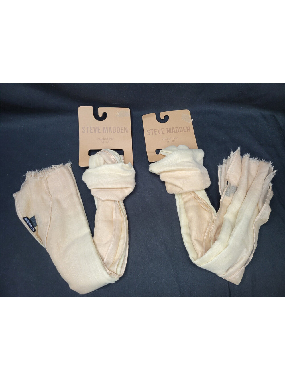 Lot of 2 Steve Madden Womens Ombre Gauze Oblong Scarf Wrap Tan O.S  NEW!